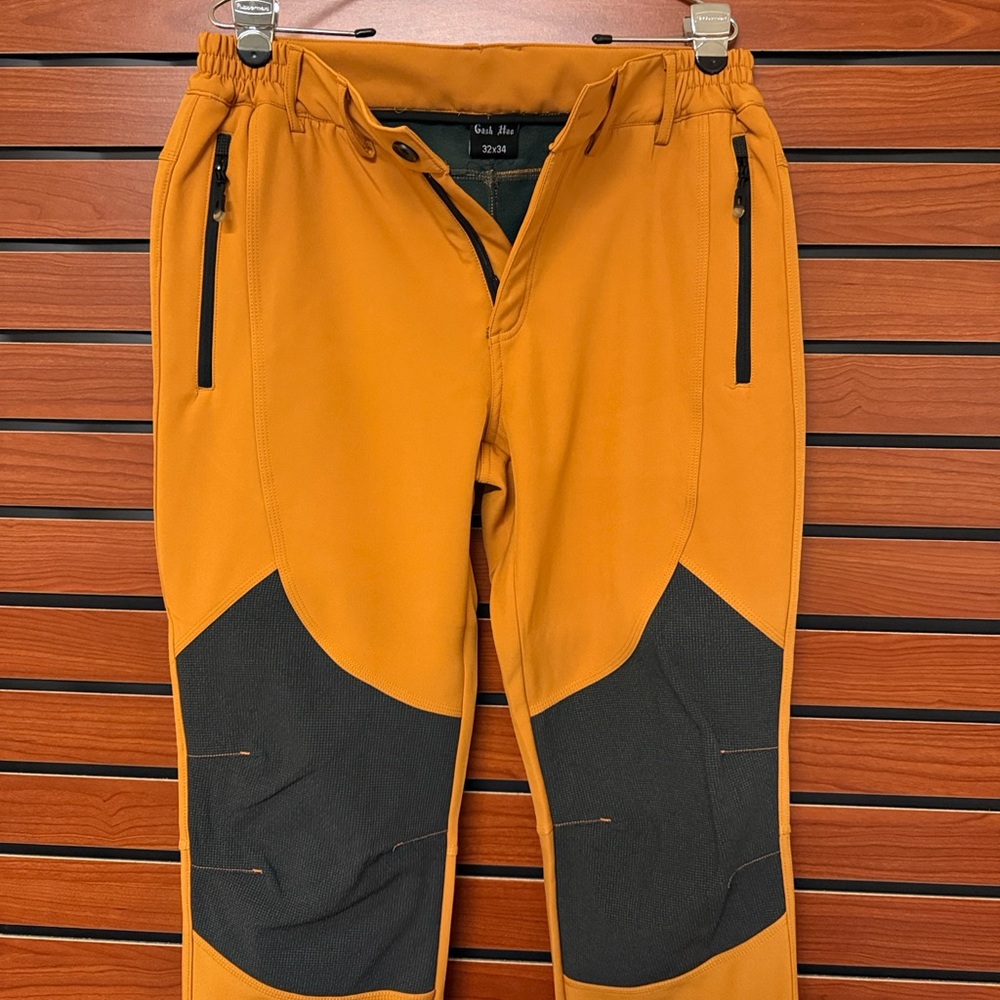 Men's Snow Pants in Mustard and Black